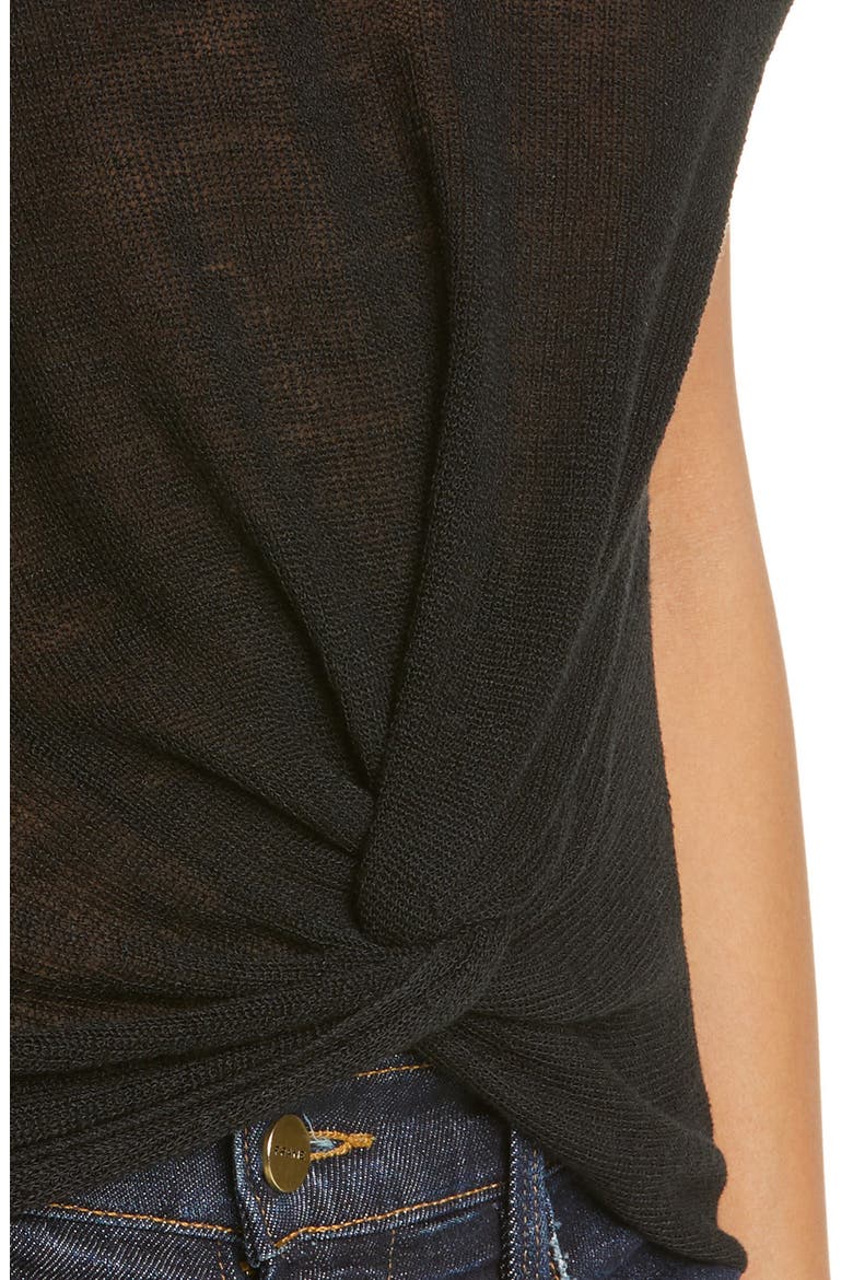Kellen Linen Blend Tank, Alternate, color, BLACK