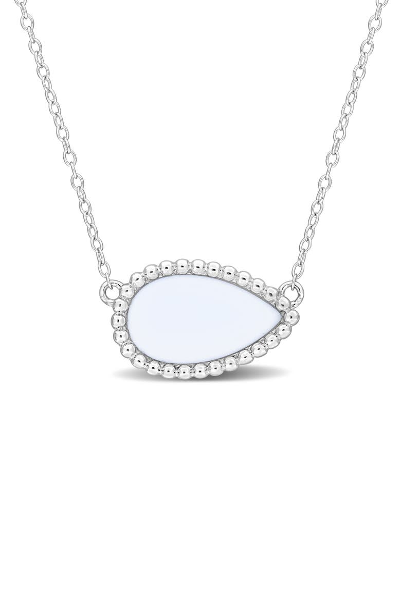 Pear Cut Semiprecious Stone Pendant Necklace, Main, color, WHITE