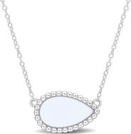 DELMAR Pear Cut Semiprecious Stone Pendant Necklace