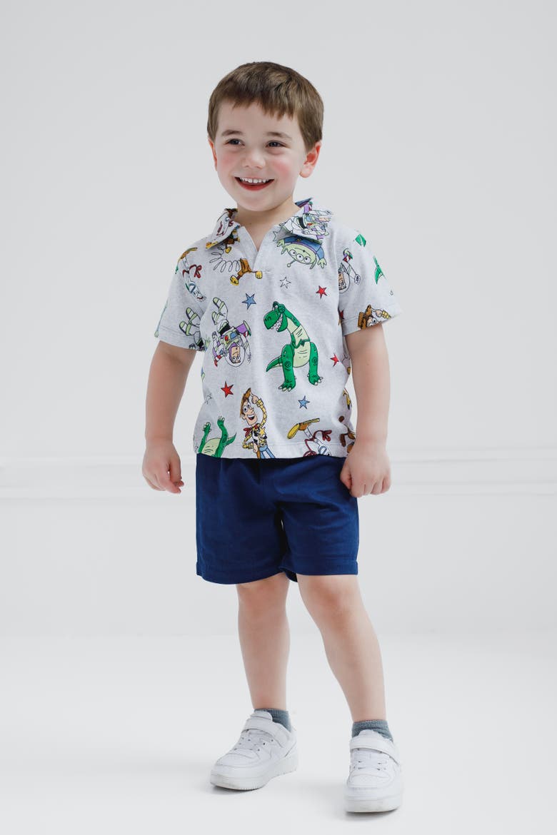 Toy Story 2-Piece Polo and Shorts Set, Alternate, color, Toy Story Grey Navy