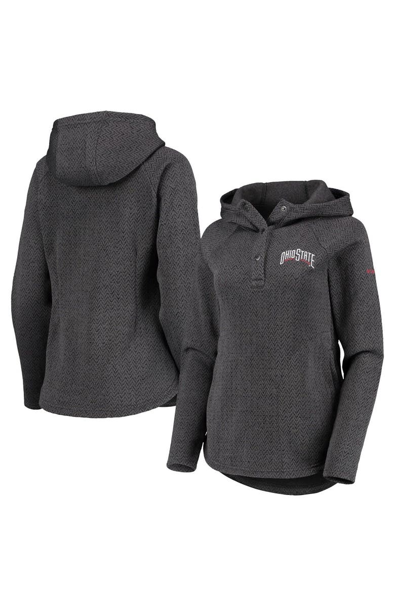 Columbia Women's Columbia Black Ohio State Buckeyes Darling Days Raglan Fleece Pullover Hoodie, Main, color, 