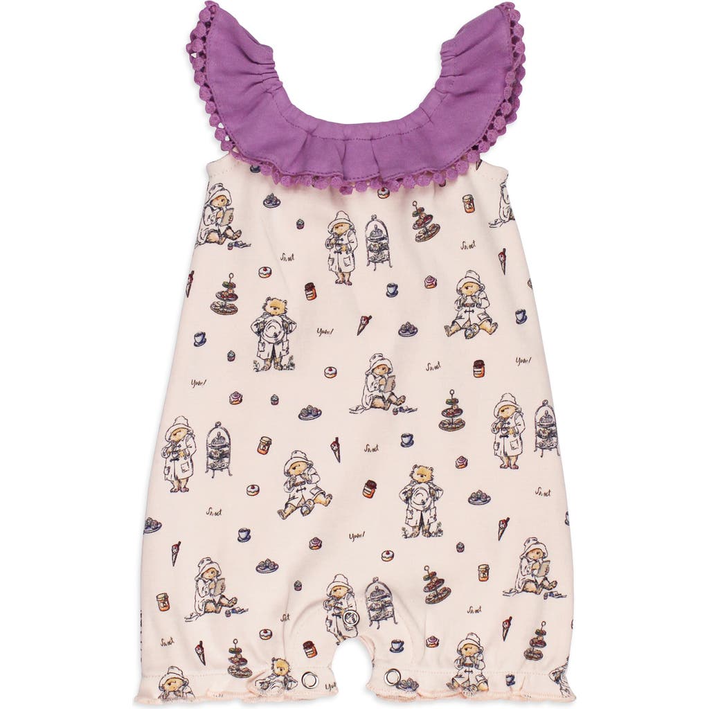 L'ovedbaby X Paddington Bear™ Ruffle Organic Cotton Bubble Romper In Sweet Paddington