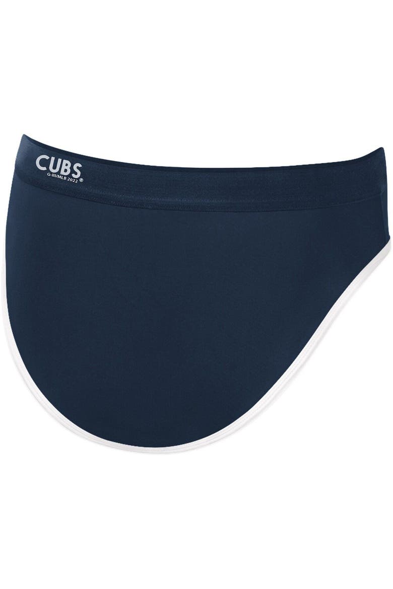 Women's G-III 4Her by Carl Banks Navy Chicago Cubs Southpaw Bikini Bottom, Alternate, color, Navy