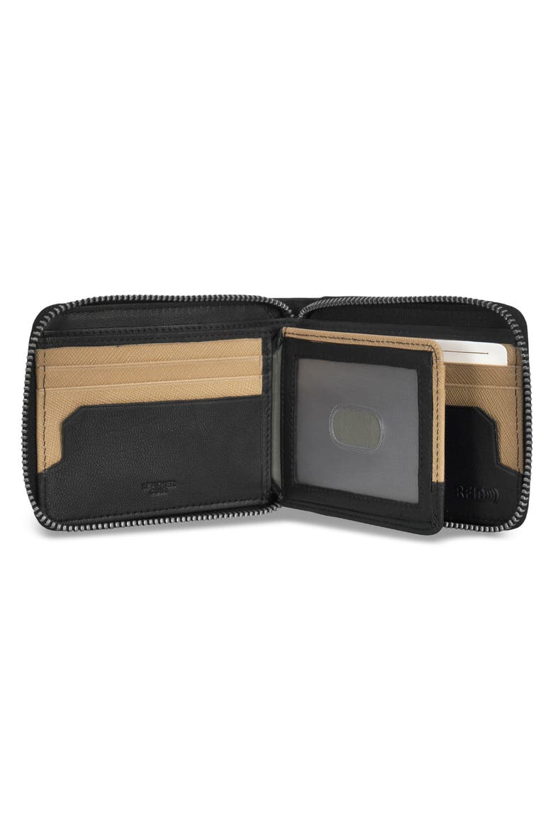 Iconic Zip Around Bifold Wallet, Alternate, color, BLACK/ IVORY