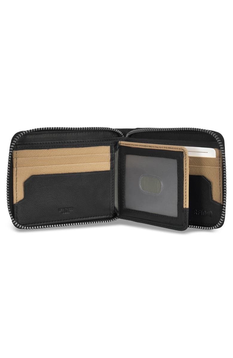 CHAMPS Iconic Zip Around Bifold Wallet, Alternate, color, Black/ Ivory