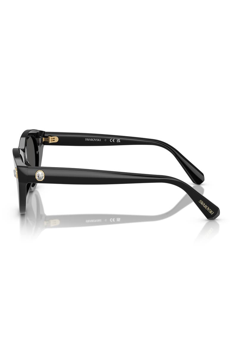 48mm Round Sunglasses, Alternate, color, BLACK