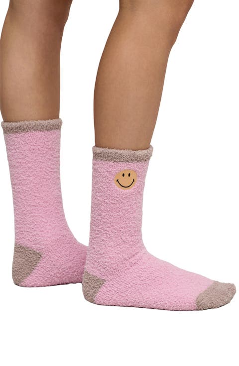 CozyChic® Smiley Assorted 2-Pack Ribbed Crew Socks
