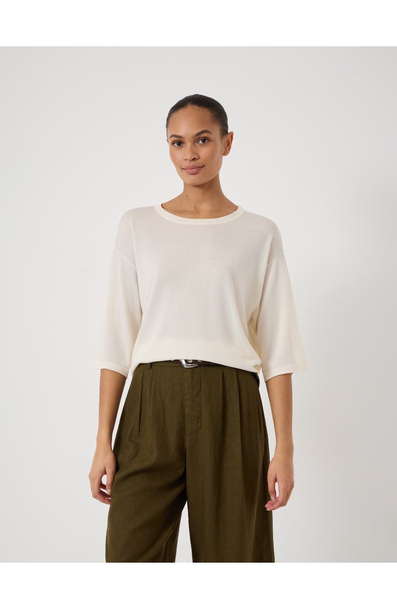 Hush Relaxed Knitted T-shirt, Main, color, Ecru White