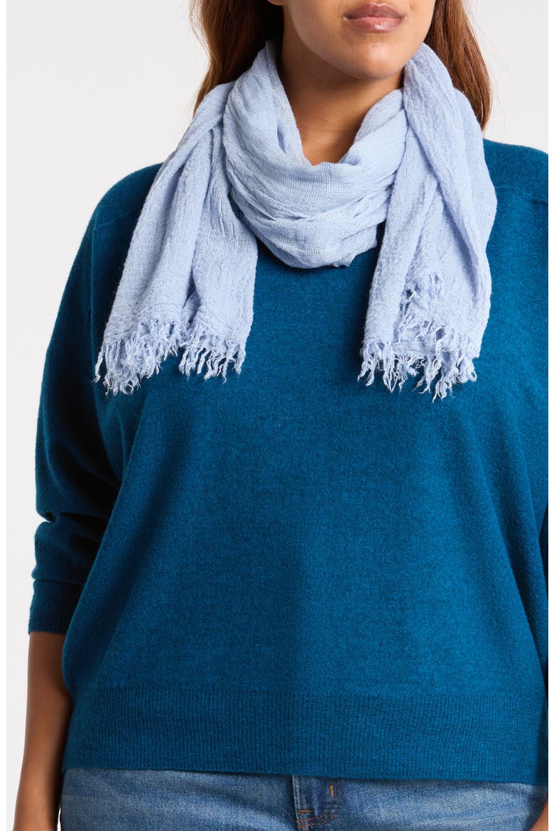 Cozy Crinkle Gauze Scarf, Main, color, DOLPHIN