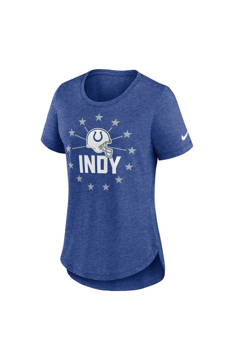 Nike Women's Nike Heather Royal Indianapolis Colts Local Fashion Tri-Blend T-Shirt, Alternate, color, 