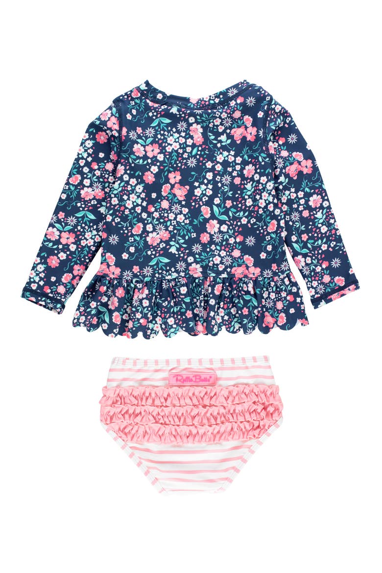 Kids' Moonlit Meadow Long Sleeve Two-Piece Swimsuit, Alternate, color, BLUE