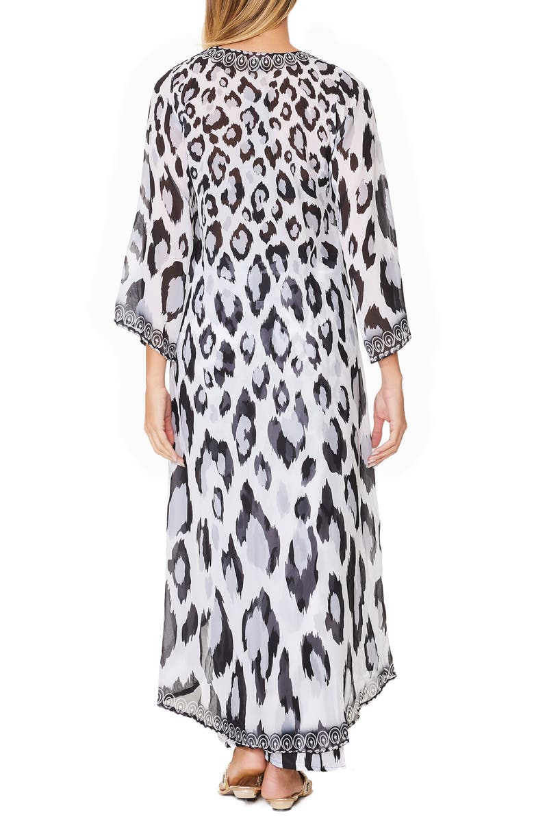 RANEES Leopard Duster, Alternate, color, Black And White
