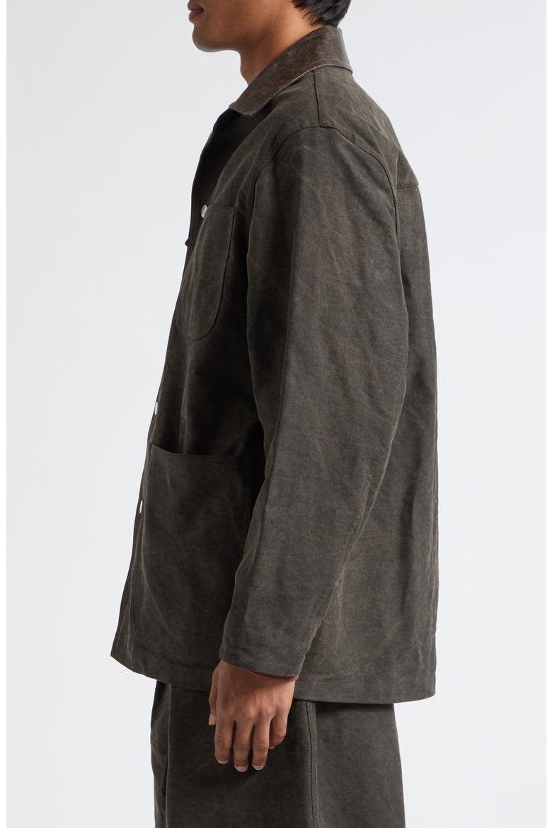 Cotton Moleskin Barn Jacket, Alternate, color, BLACK/BROWN