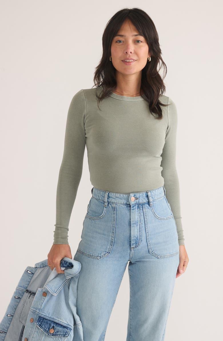 Marine Layer Lexi Sun-In Rib Long Sleeve T-Shirt, Alternate, color, Shadow