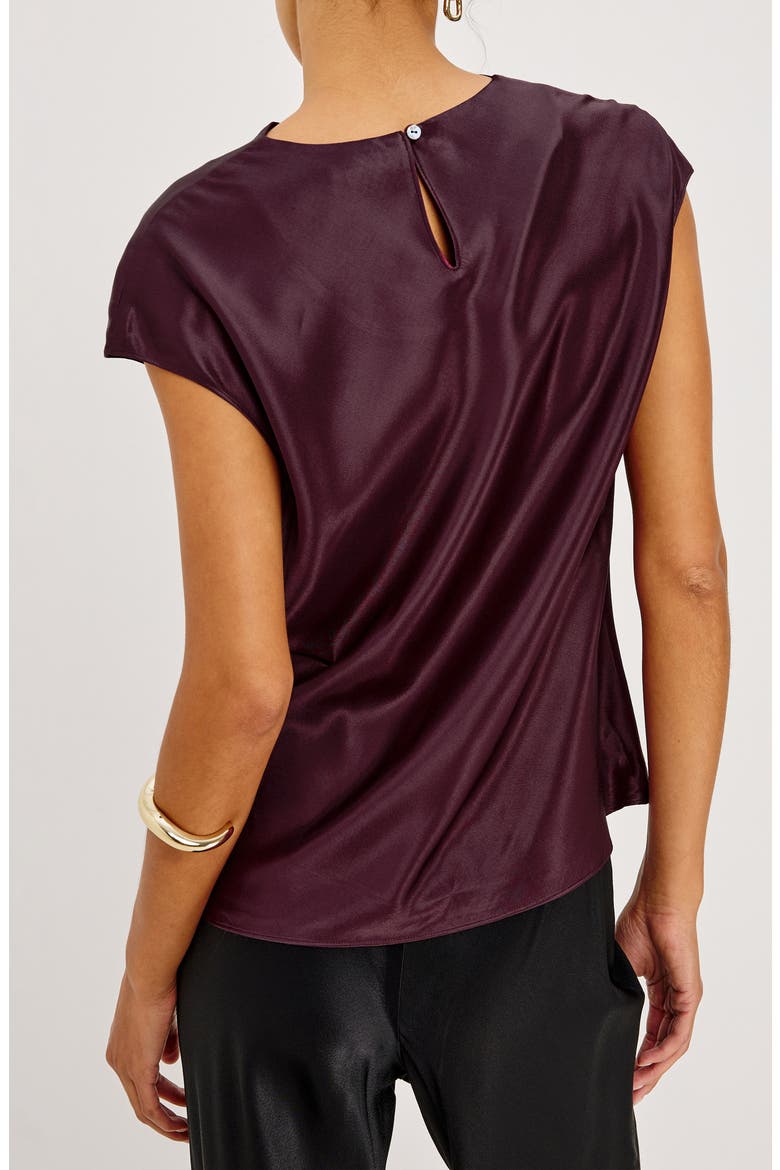Loretta Cowl Neck Cap Sleeve Top, Alternate, color, WINE