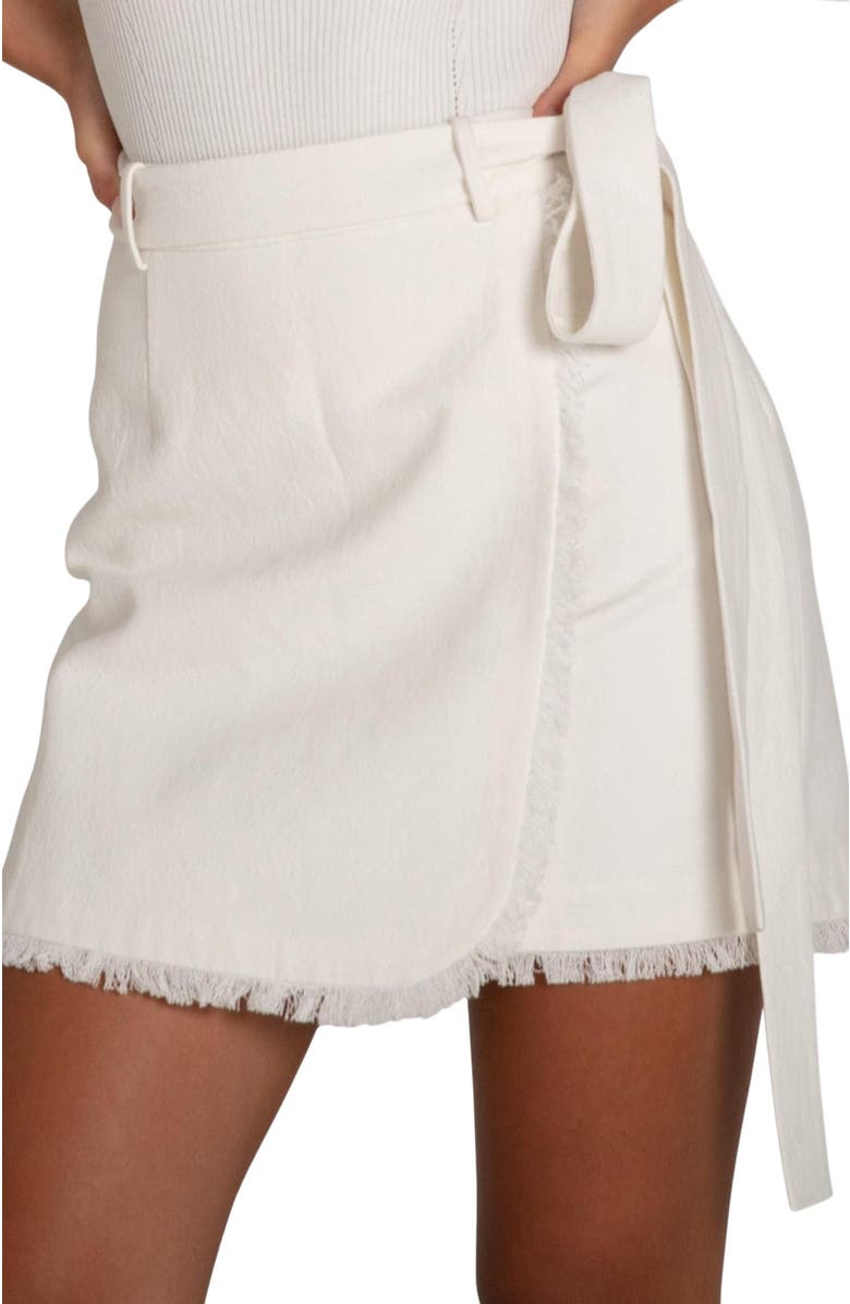 Belle & Bloom There She Goes Frayed Edge Skirt, Alternate, color, Cream
