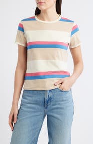 THE GREAT. The Little Stripe Cotton T-Shirt