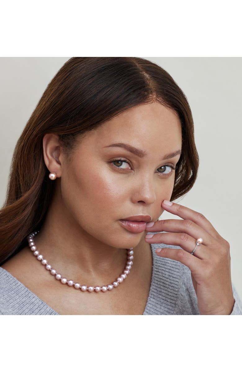 The Pearl Source Freshwater Pearl Necklace 8-8.5mm, Alternate, color, White Gold - Gabriella Clasp