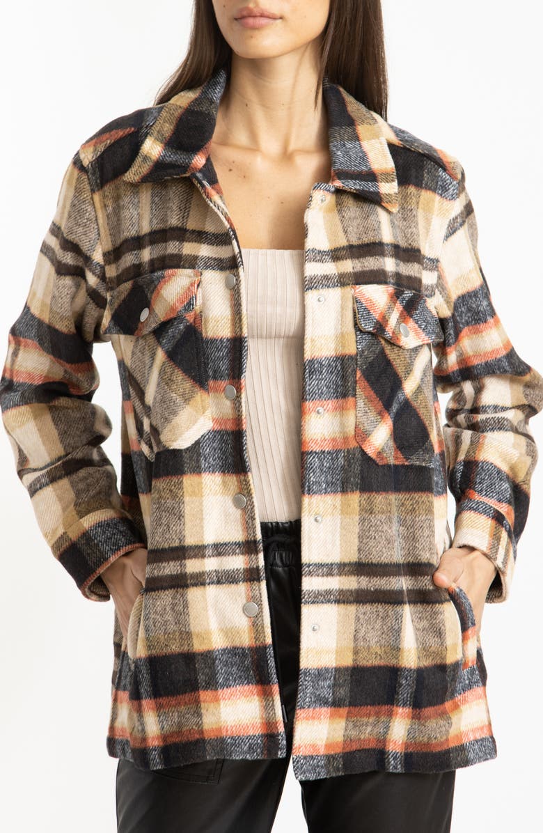 BLANKNYC Plaid Shirt Jacket, Main, color, 