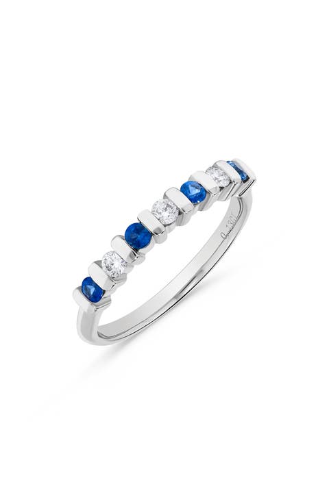 Sapphire & Diamond Band Ring