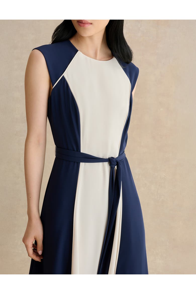 Andrea Colour Block Midi Dress, Alternate, color, Navycream