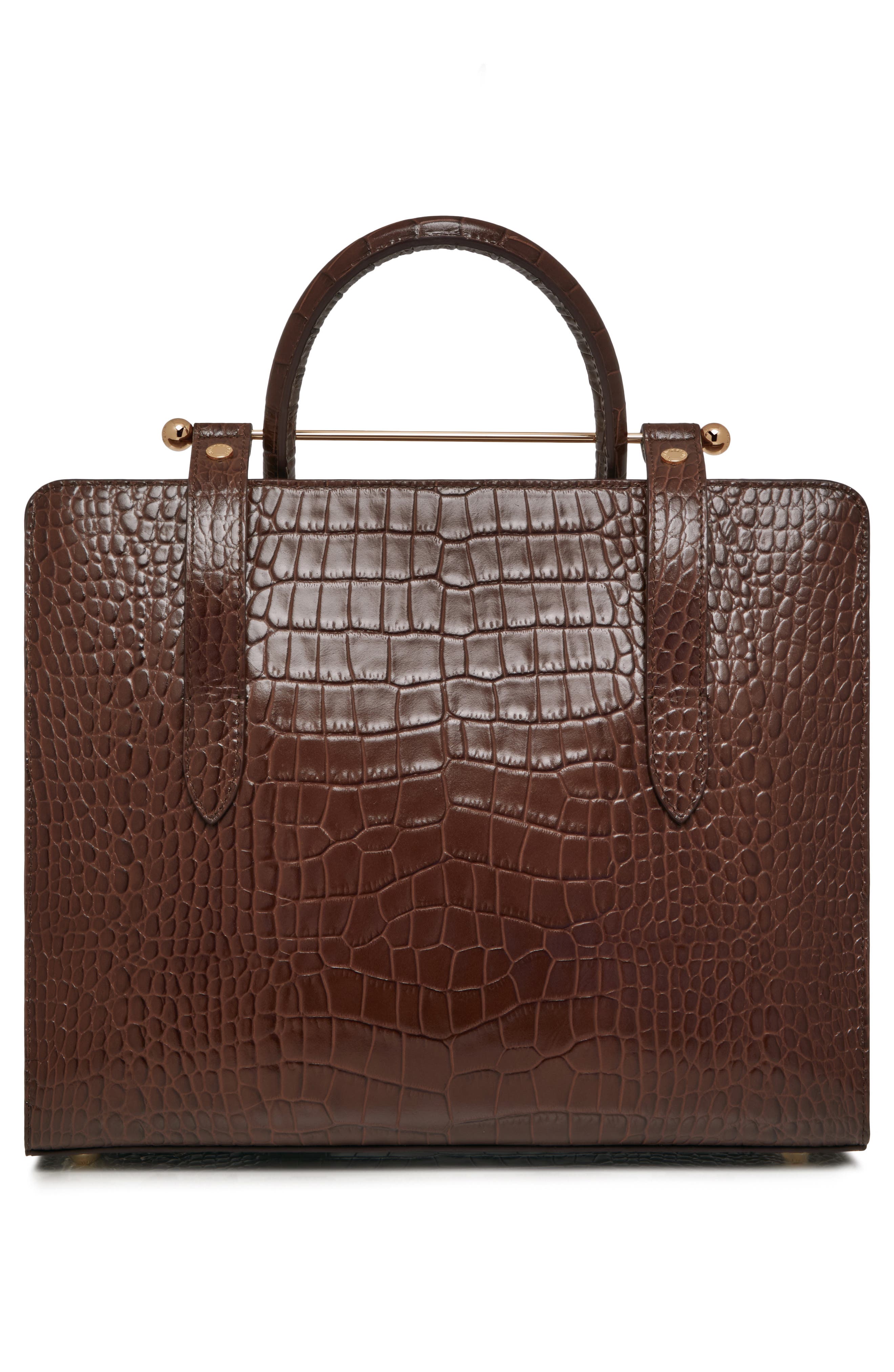 Strathberry Midi Croc Embossed Leather Tote, Alternate, color, 