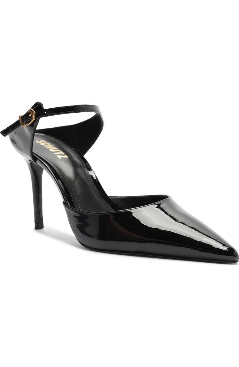 Schutz Laura Ankle Strap Pointed Toe Mule, Main, color,