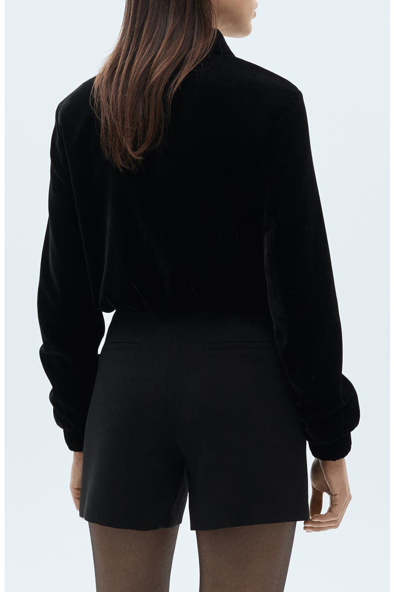 Velvet Bomber Jacket, Alternate, color, BLACK