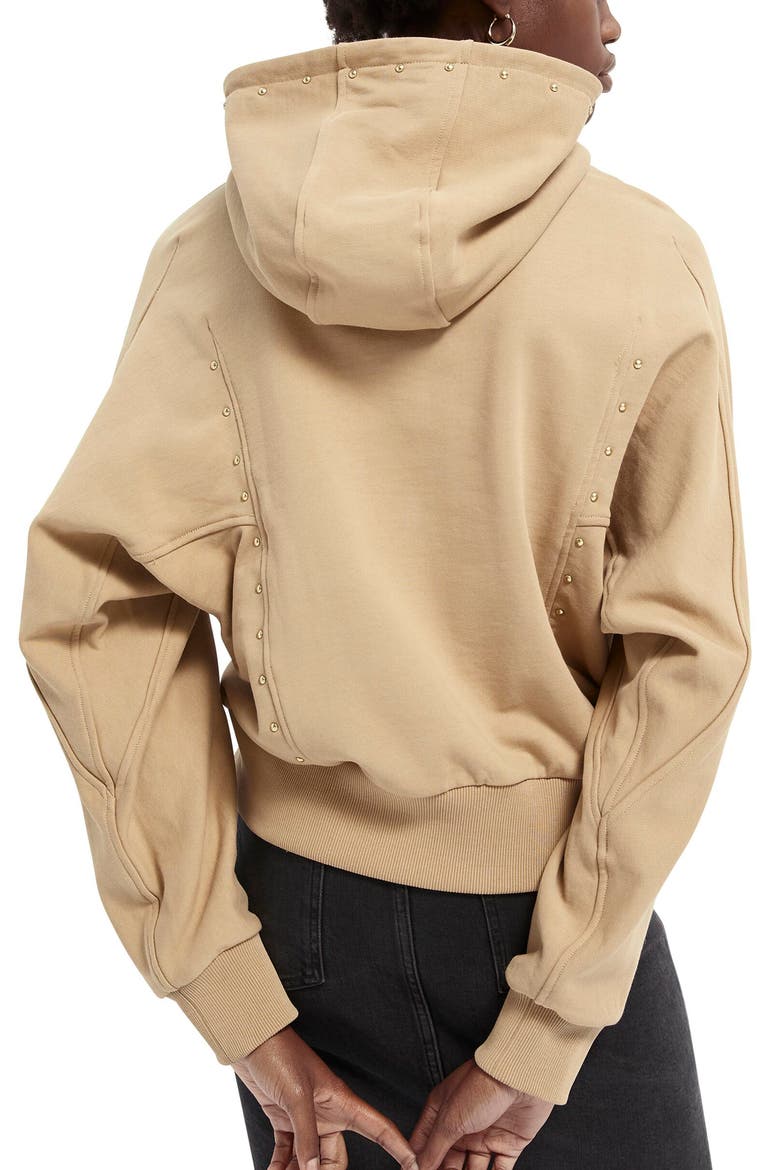 Studded Oversize Hoodie, Alternate, color, SAND