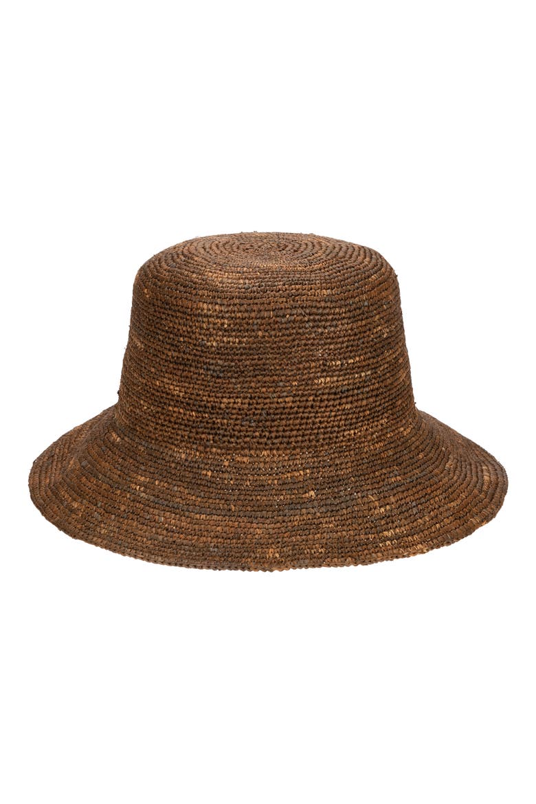 Weekend Straw Bucket Hat, Main, color, CHOCOLATE