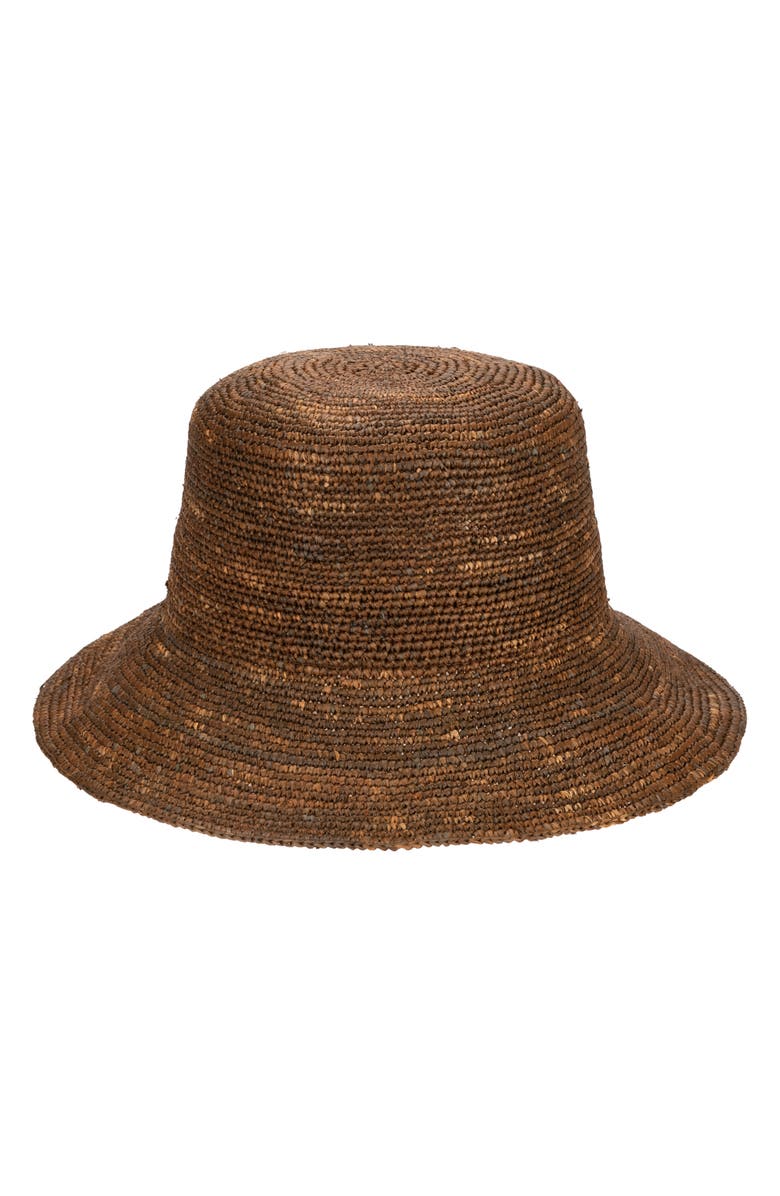 San Diego Hat Weekend Straw Bucket Hat, Main, color, Chocolate