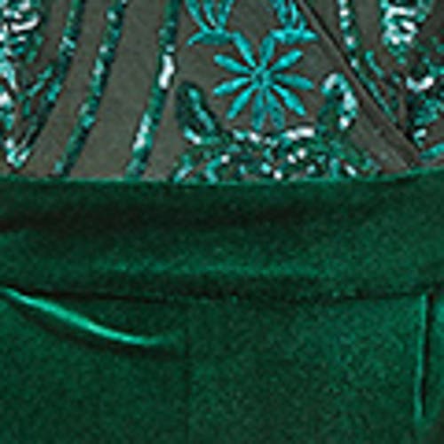 Yumi Wrap Sequin Embellished Velvet Jumpsuit In Green