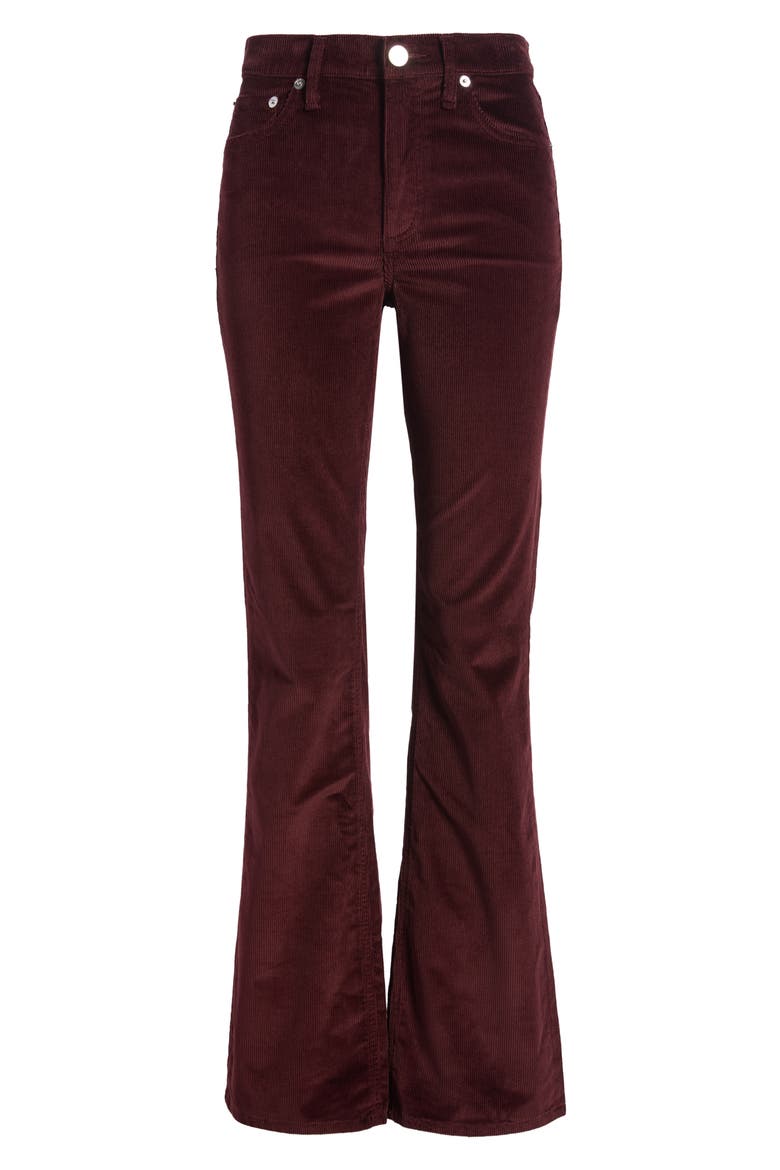 Peyton Mid Rise Bootcut Corduroy Pants, Alternate, color, DARK BURGUNDY