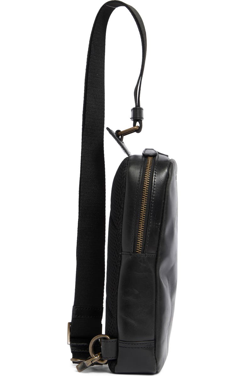 Johnston & Murphy Hunter Glazed Sling Bag, Alternate, color, Black