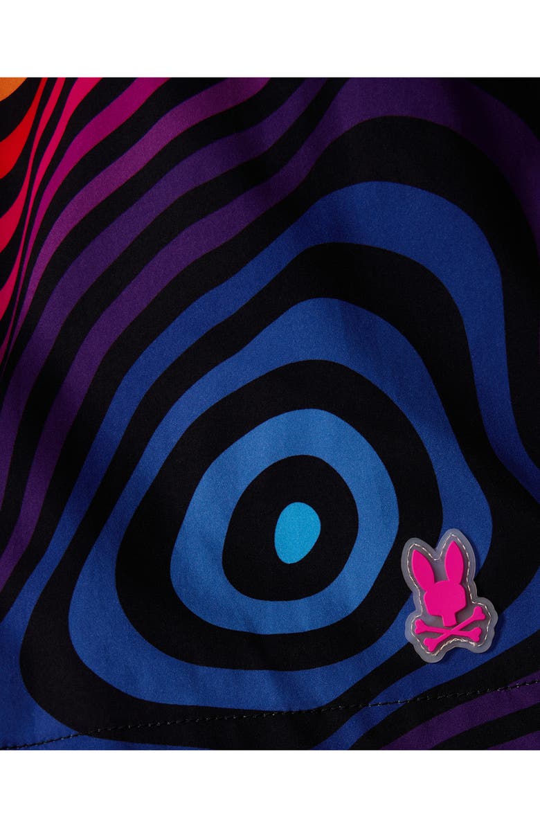 Psycho Bunny Pacific Print Swim Trunks, Alternate, color, 