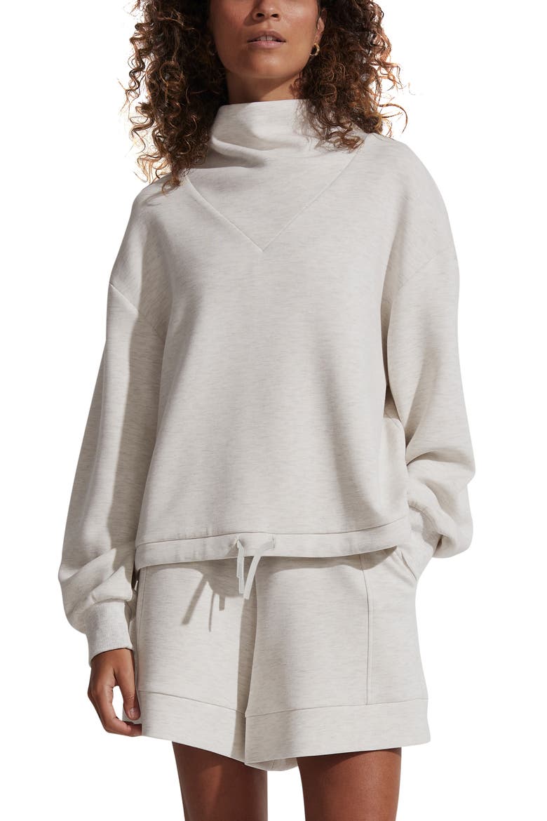 Betsy Funnel Neck Sweatshirt, Main, color, IVORY MARL