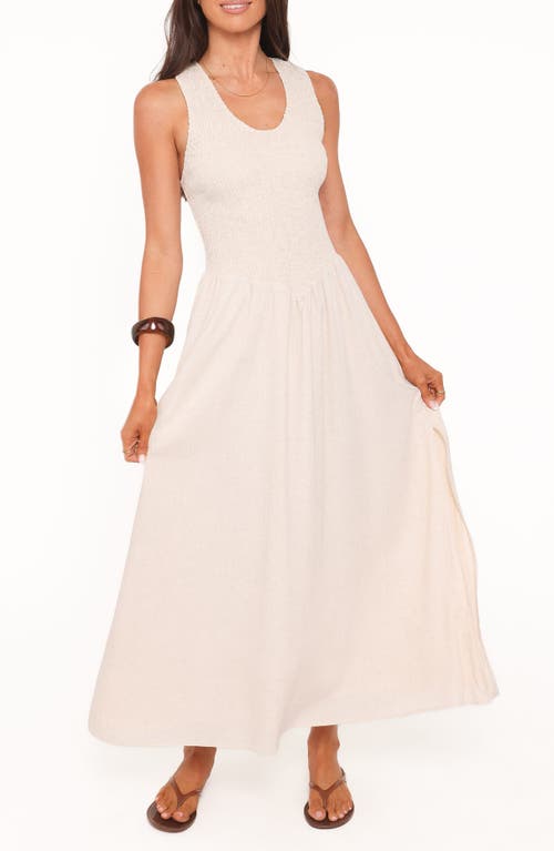 Petal & Pup Dimity Smocked Maxi Dress in Oatmeal at Nordstrom, Size X-Large