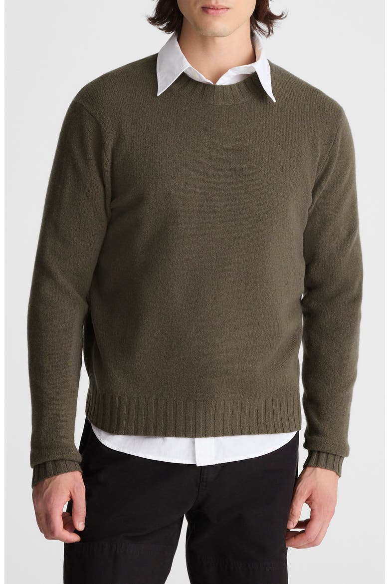 Crewneck Heritage Merino Wool Sweater, Main, color, DRIFTWOOD BROWN