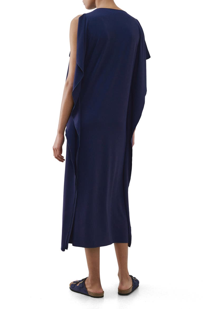 Ruffle Trim Caftan, Alternate, color, BLUE