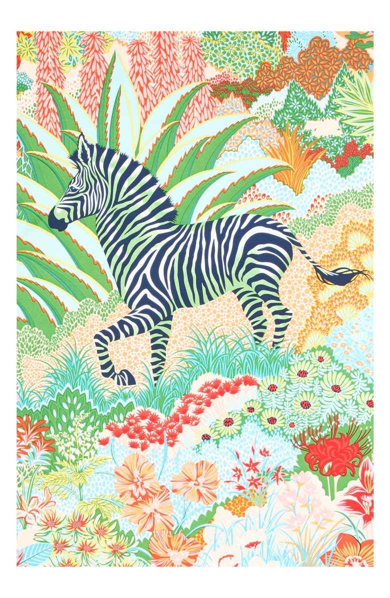 Viens Avec Moi Zebra in Jungle Silk Square Scarf, Alternate, color,