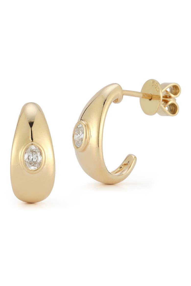 Mikaela Estelle Diamond Huggie Hoop Earrings, Main, color, YELLOW GOLD