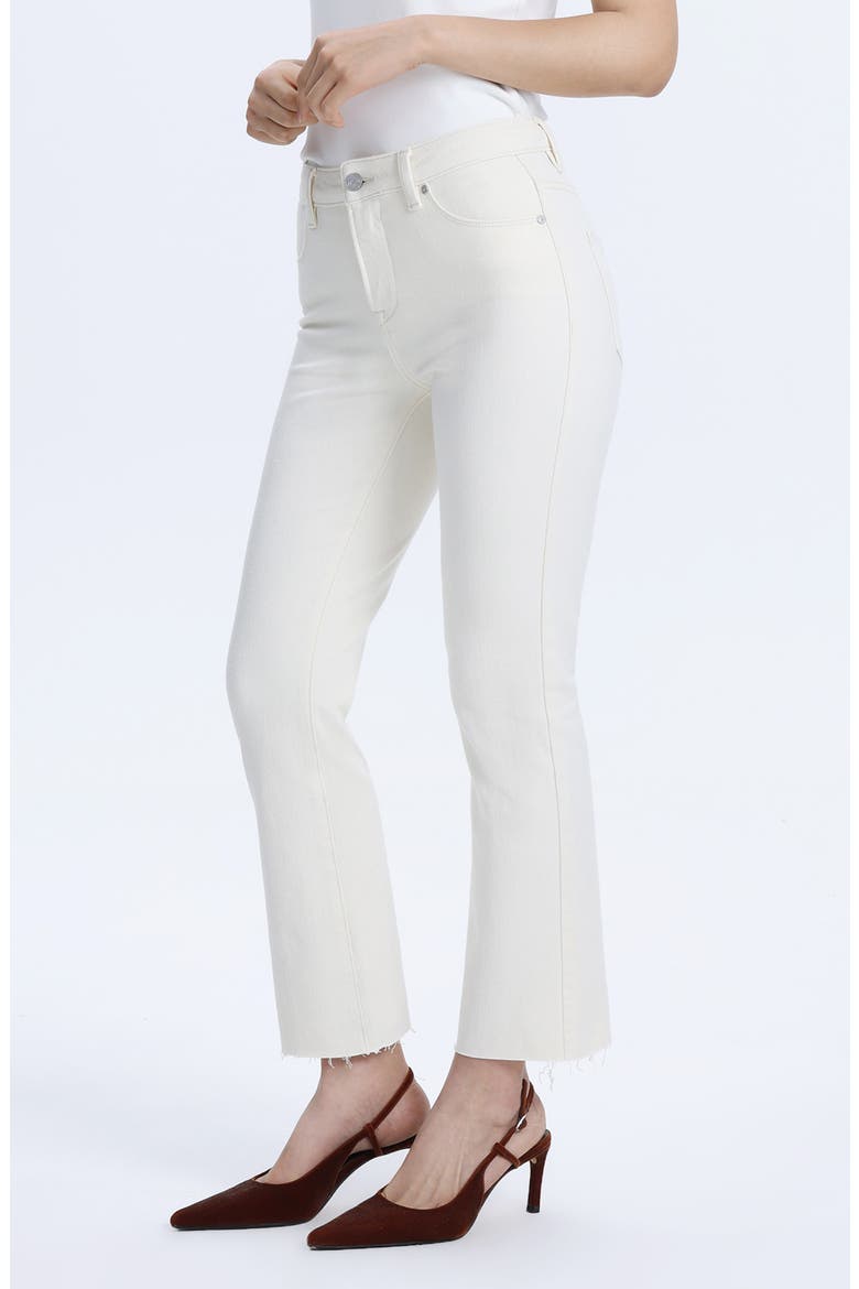 Raw Hem Crop Straight Leg Jeans, Alternate, color, OFF WHITE