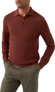 Eton Merino Wool Pop Stitch Long Sleeve Polo
