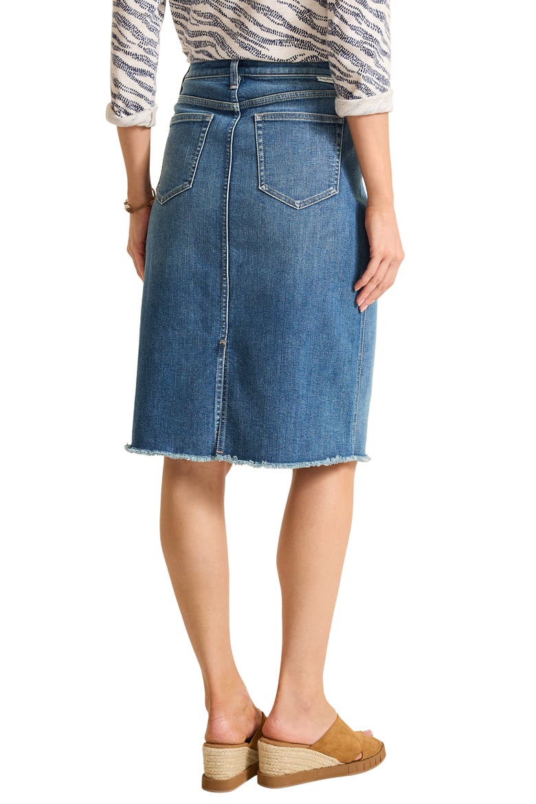 Fray Hem Denim Skirt, Alternate, color, TIDAL WASH