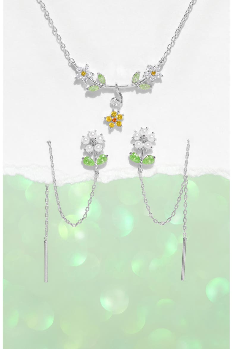 Daisy Petal Threader Earrings, Alternate, color, SILVER