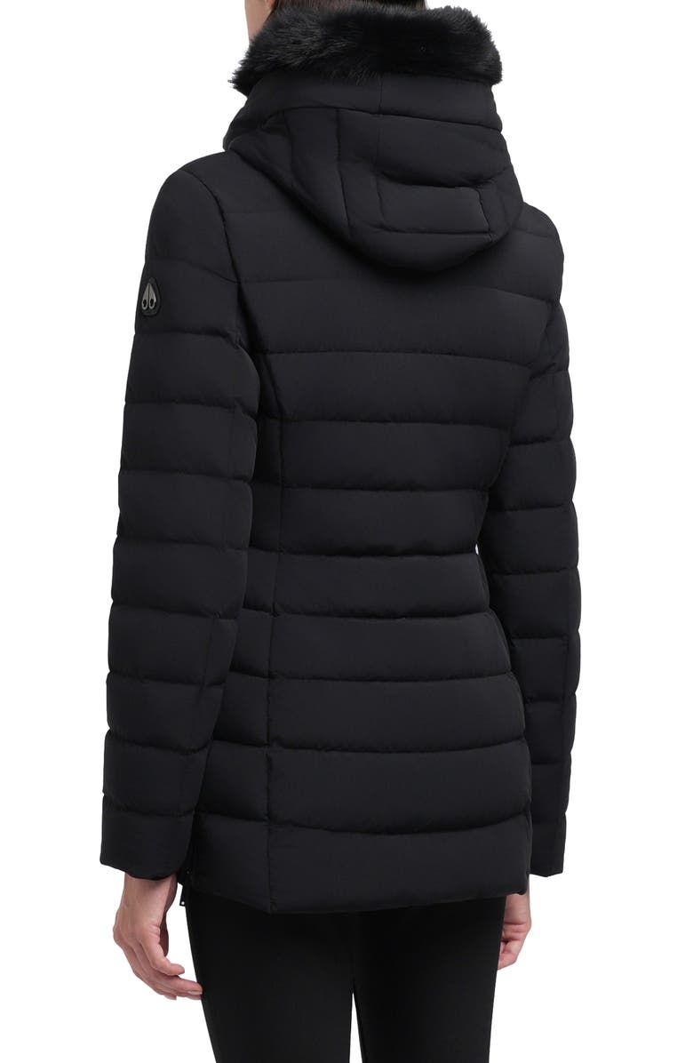 Moose Knuckles Roselawn 5 Water Repellent 800 Fill Power Down Puffer Jacket with Genuine Shearling Trim, Alternate, color, Blk W/ Blk Sh