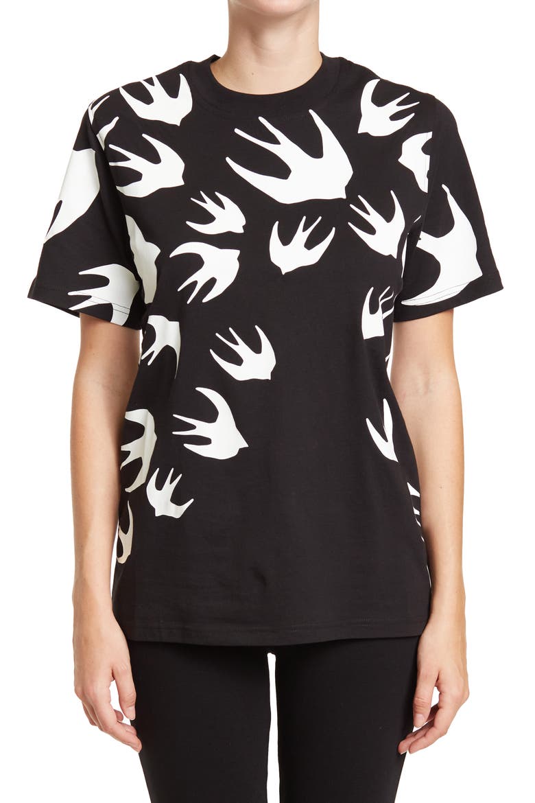 BY ALEXANDER MCQUEEN Printed T-Shirt, Main, color, BLACK