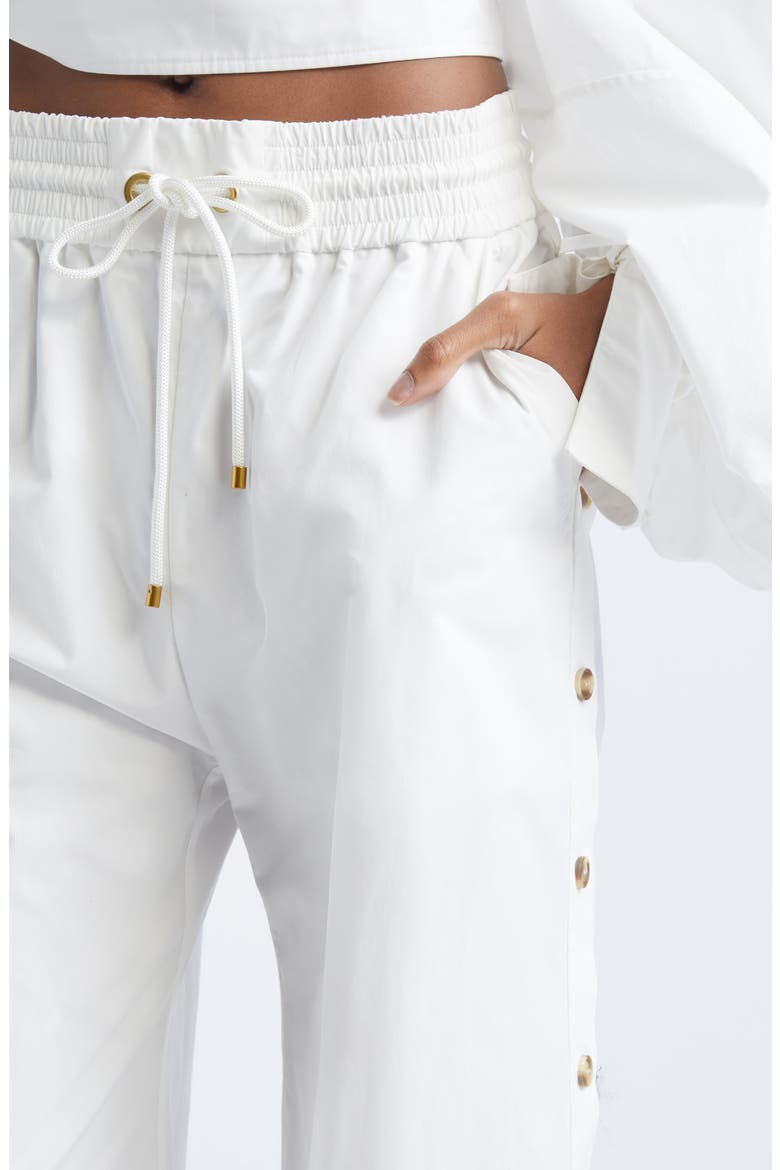 Rebellion Cotton Poplin Wide Leg Button Pants, Alternate, color, IVORY