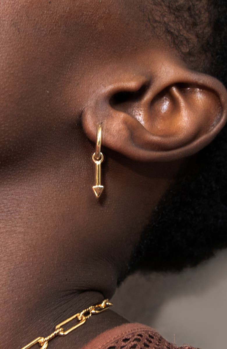 YOJ Arrow Single Hoop in Gold, Alternate, color, Gold