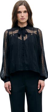 GERARD DAREL Lonnie Sheer Tie Neck Shirt